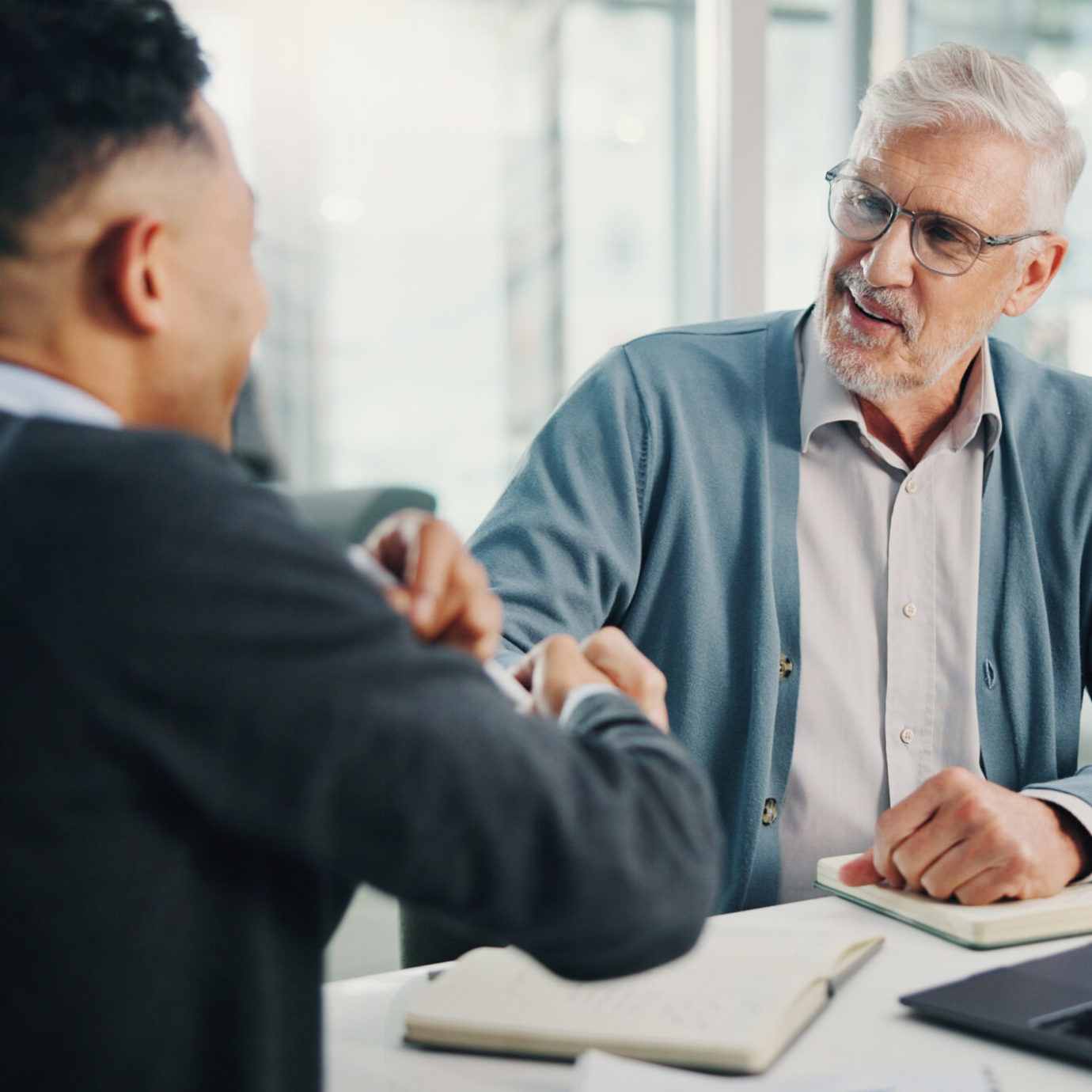 senior man regulated financial advice