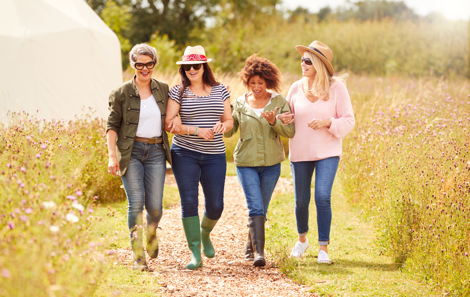 Group of women hanging together outside
