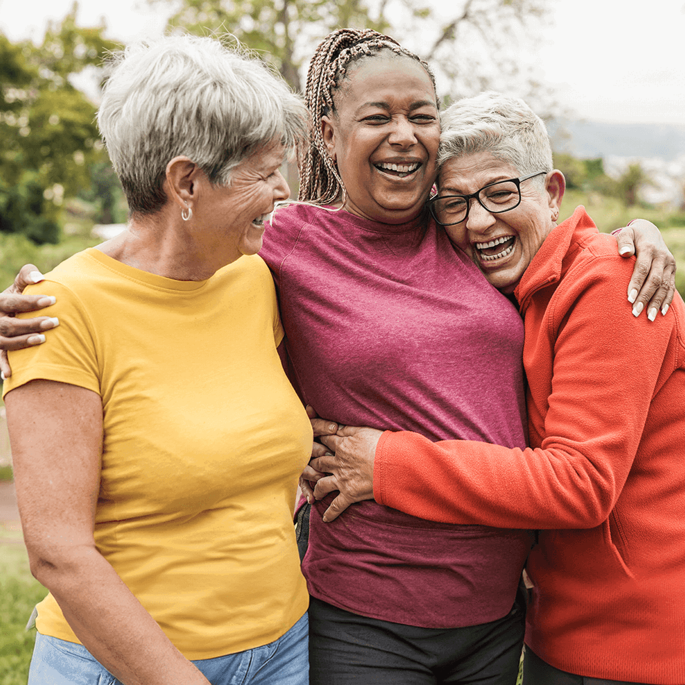 happy middle-aged women pension