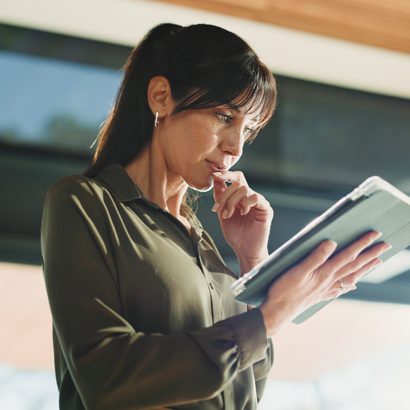 Woman reviewing early retirement plan