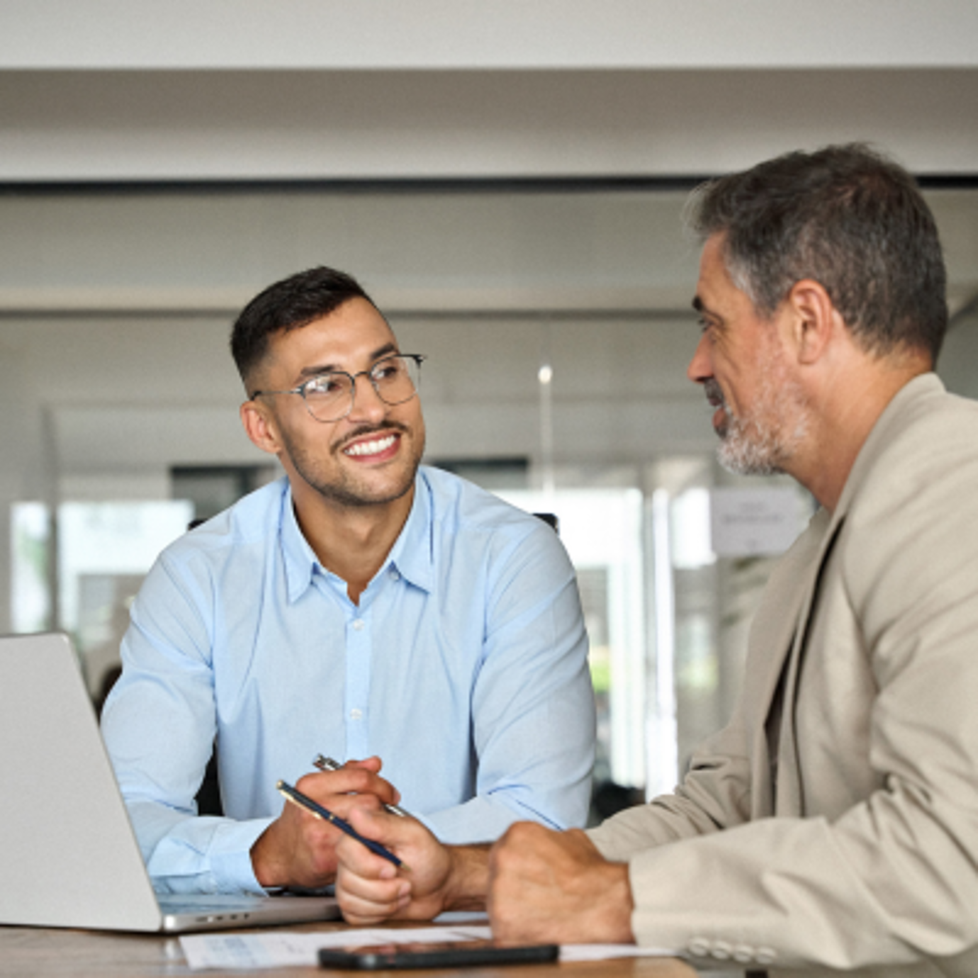 Pension advice discussion with a client