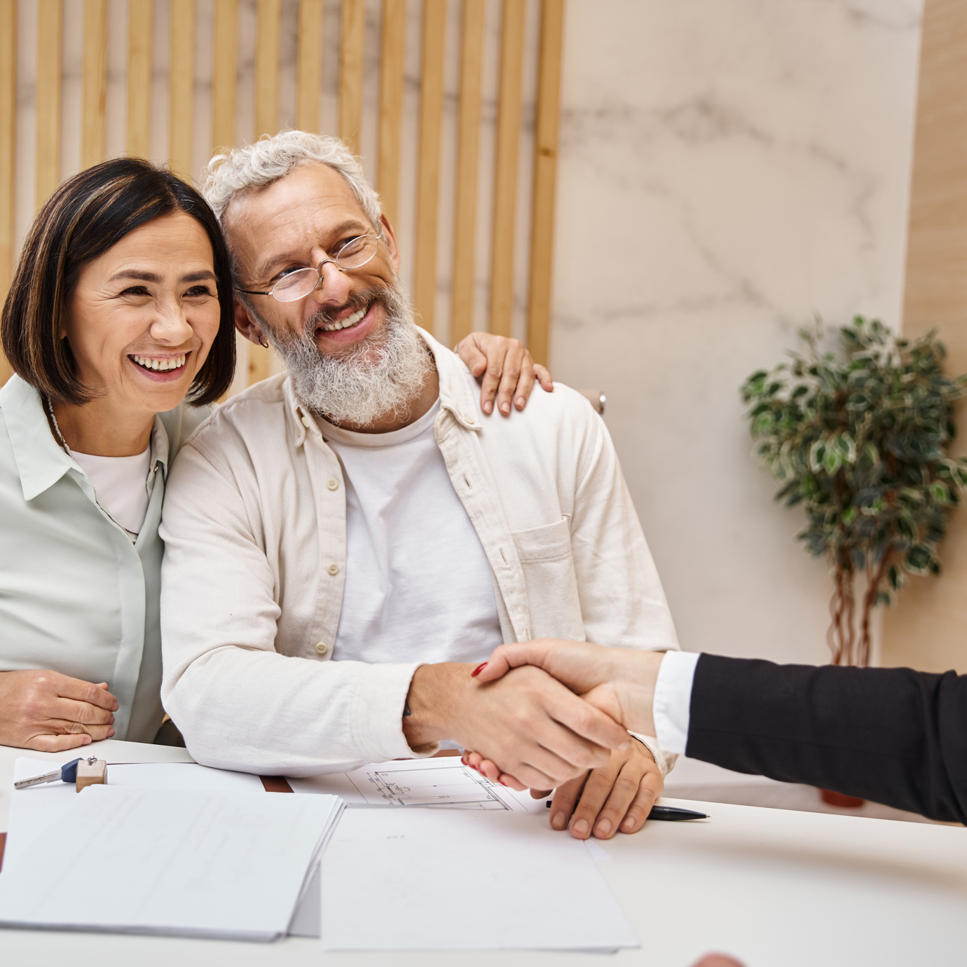 Couple speaking to annuity expert