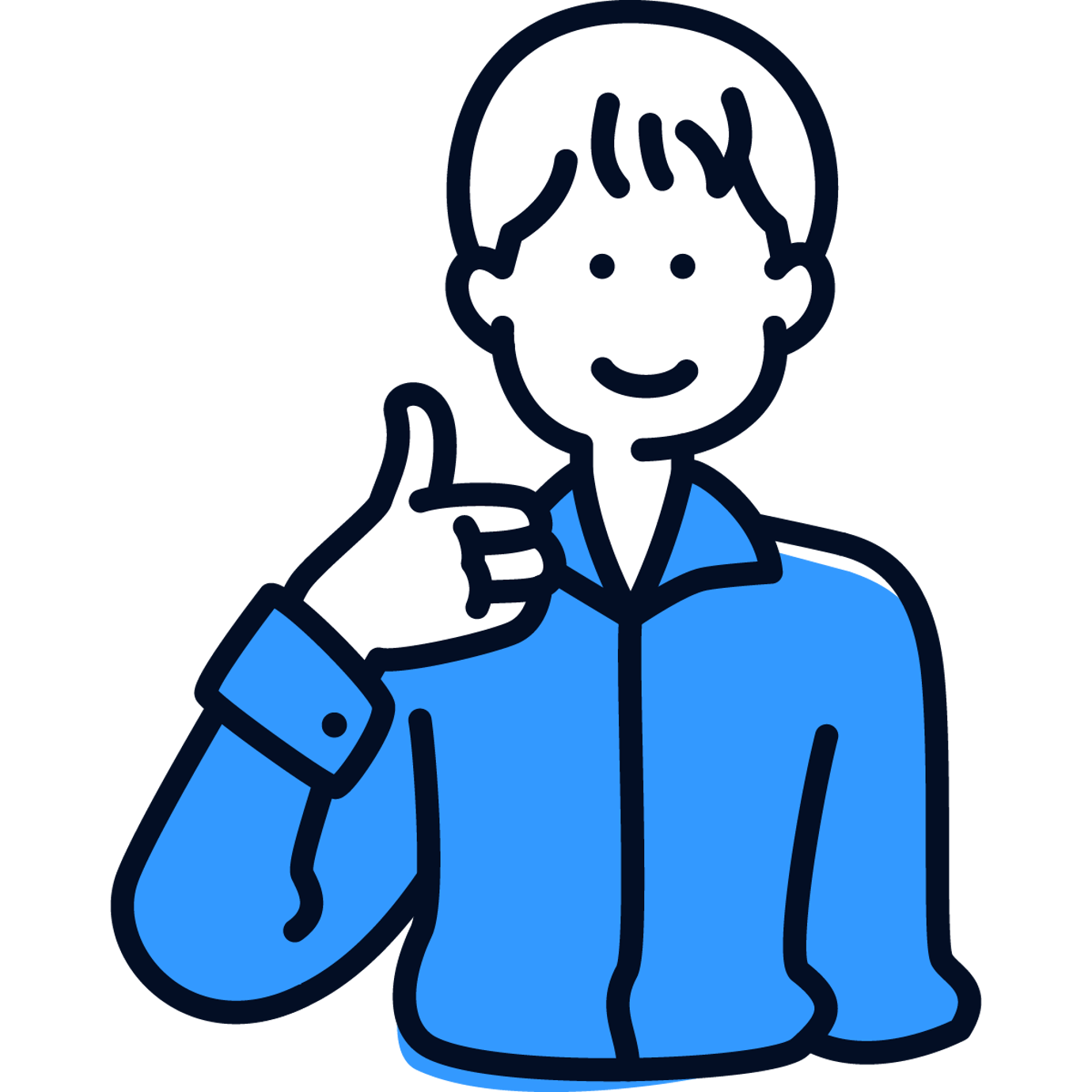 A man with his thumb up